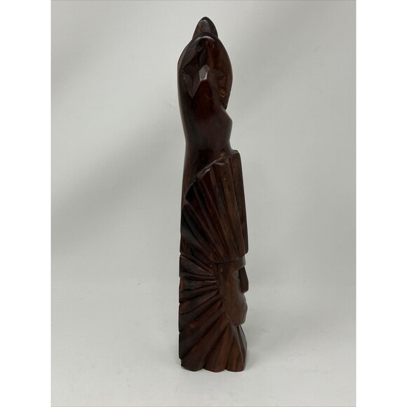 Hand Carved Tribal Tiki Face Bust Statue BRAZIL South America Heavy Wood Vintage - Picture 6 of 16